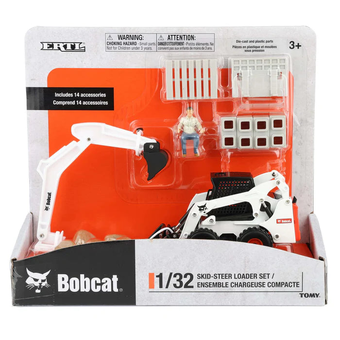 1/32 ERTL TOY BOBCAT SKID-STEER LOADER SET