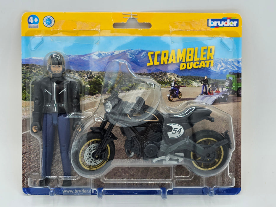 1/16 BRUDER TOY SCRAMBLER DUCATI WITH DRIVER