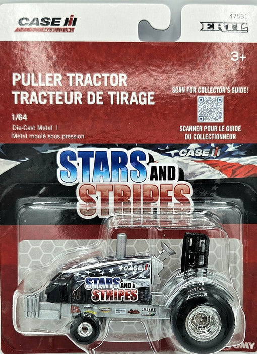 1/64 ERTL TOY CASE IH STARS AND STRIPES PULLER TRACTOR CHASE SILVER