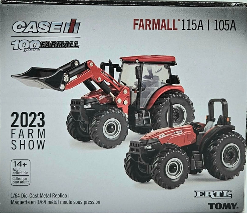 1/64 ERTL TOY CASE IH 2023 FARM SHOW FARMALL 115A FARMALL 105A