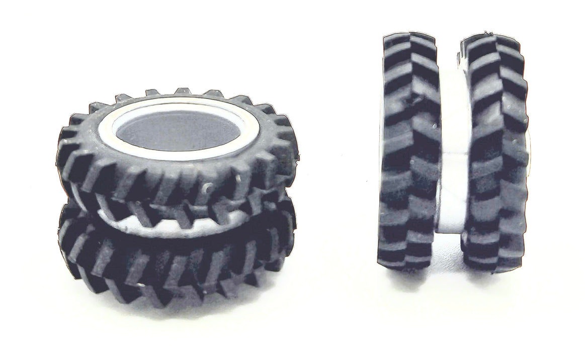 1/64 STANDI TOY 1 PAIR SILVER TIRES 14.9-46 DUALS