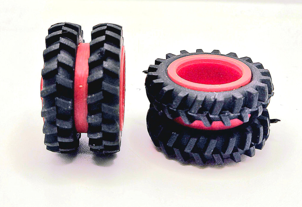 1/64 STANDI TOY 1 PAIR RED TIRES 14.9-46 DUALS