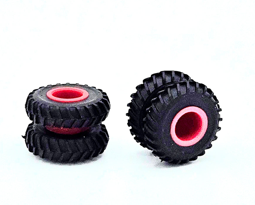 1/64 STANDI TOY 18.4 -34 DUAL TIRE RED RIM 1 PR