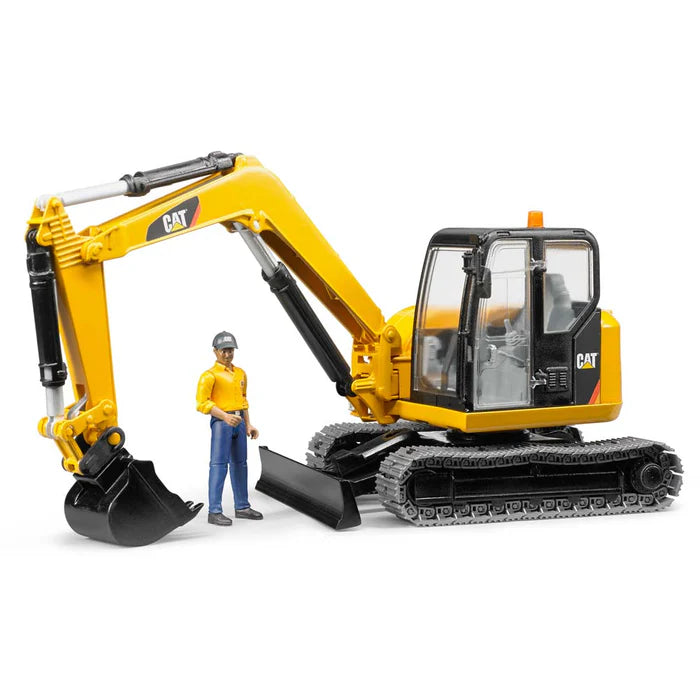 1/16 BRUDER TOY CAT MINI EXCAVATOR WITH WORKER