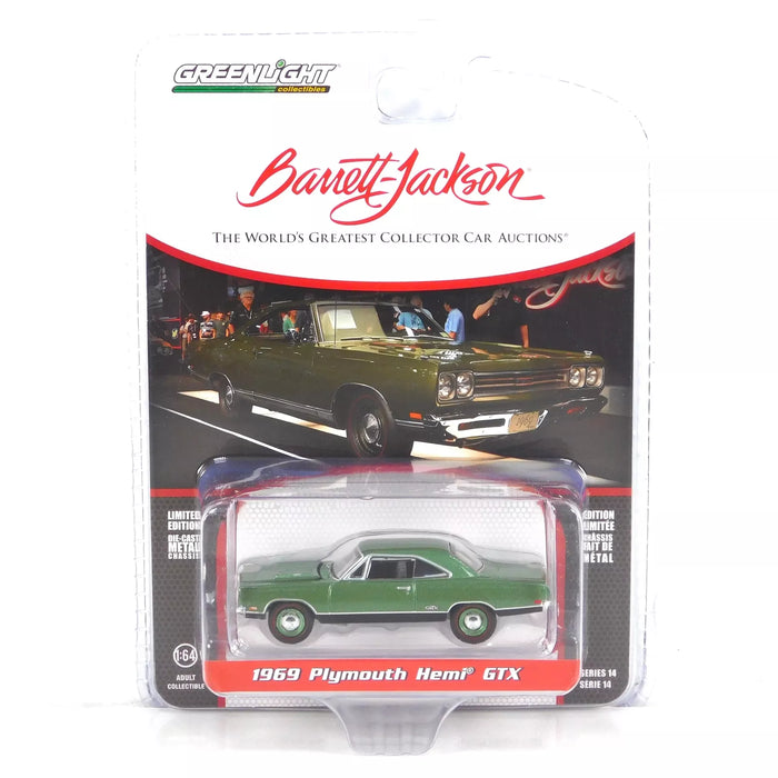 1/64 GREENLIGHT TOY 1969 PLYMOUTH HEMI GTX BARRETT JACKSON SERIES 14