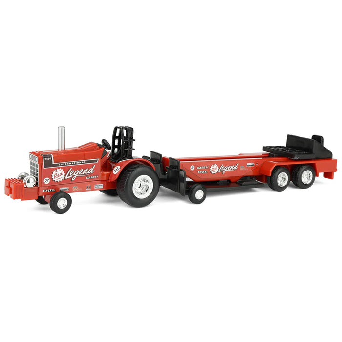 1/64 ERTL TOY CASE IH RED LEGEND 1466 PULLER WITH SLED