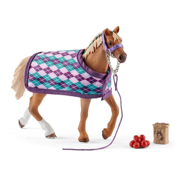 SCHLEICH TOY HORSE CLUB ENGLISH THOROUGHBRED WITH BLANKET