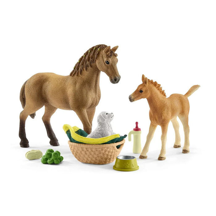 SCHLEICH TOY HORSE CLUB CARING FOR BABY ANIMALS SET