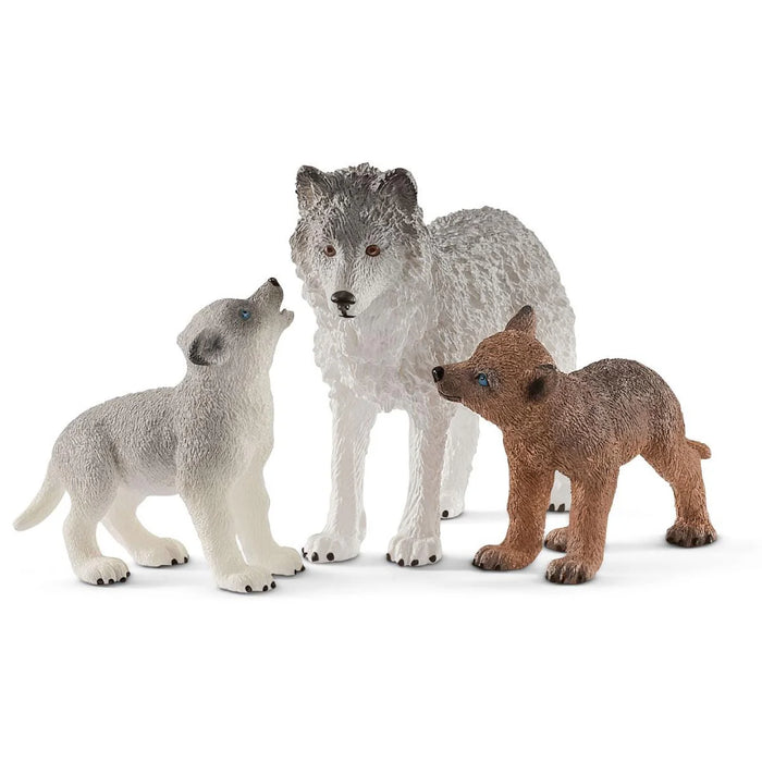 SCHLEICH MOTHER WOLF WITH CUBS