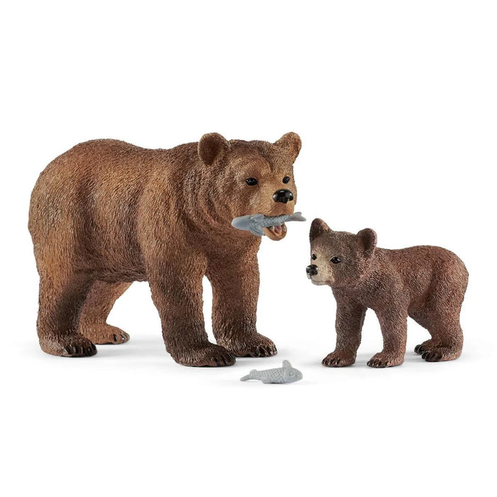 SCHLEICH GRIZZLY BEAR WITH CUB