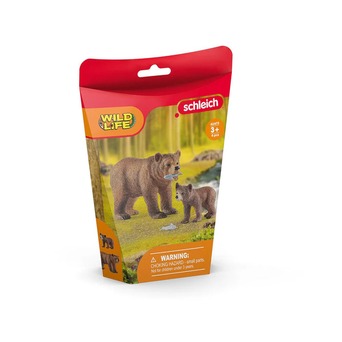 SCHLEICH GRIZZLY BEAR WITH CUB