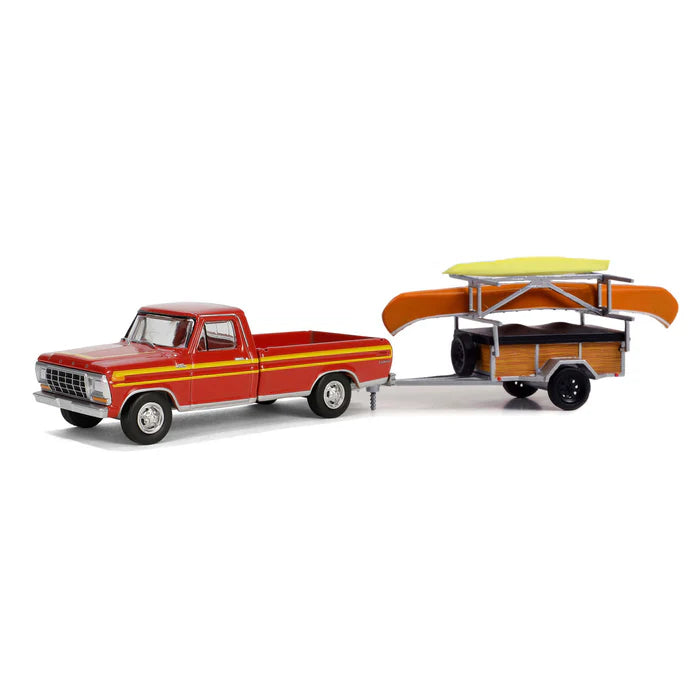 1/64 GREENLIGHT TOY 1978 FORD F150 WITH CONOE TRAILER