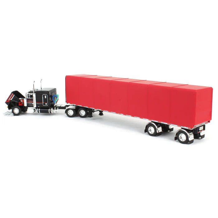 1/64 DCP FIRST GEAR PETERBILT 379 WITH UTILITY ROLL TARP TRAILER