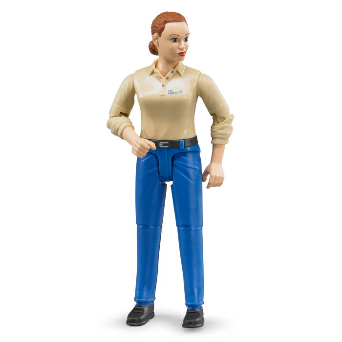 1/16 BRUDER TOY WOMAN IN BLUE JEANS