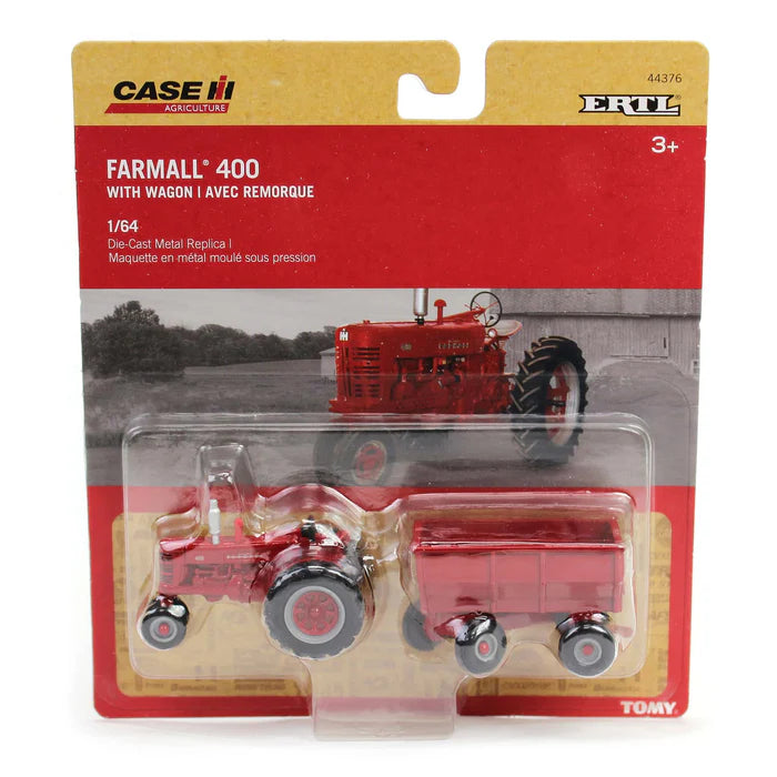 1/64 ERTL TOY CASE IH FARMALL 400 WITH WAGON