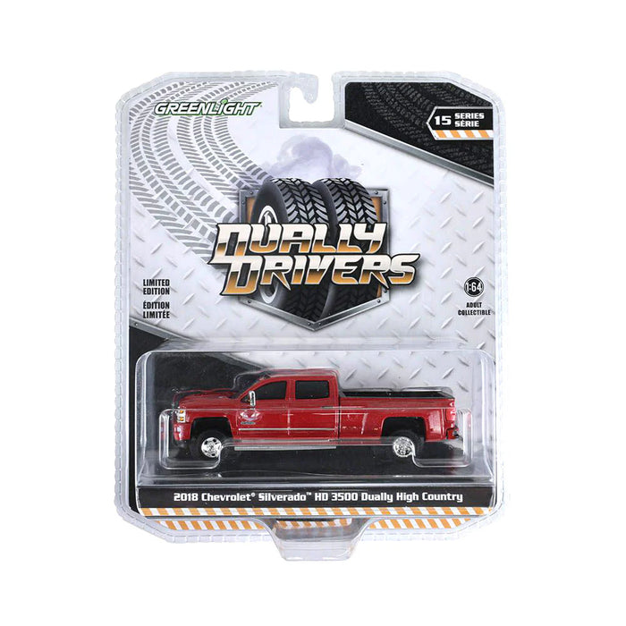 1/64 GREENLIGHT TOY 2018 CHEVROLET HD 3500 HIGH COUNTRY DUALLY