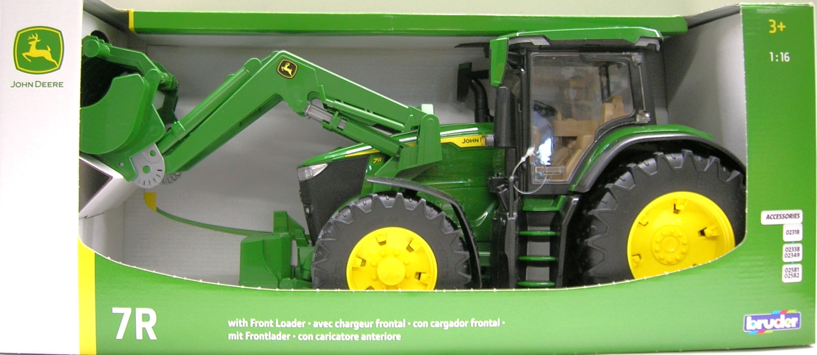 1/16 BRUDER TOY JOHN DEERE 7R TRACTOR WITH LOADER