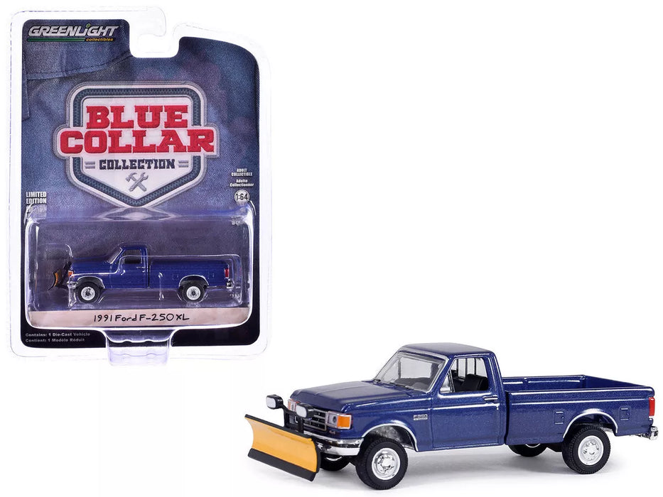 1/64 GREENLIGHT TOY 1991 FORD F250XL TRUCK WITH PLOW