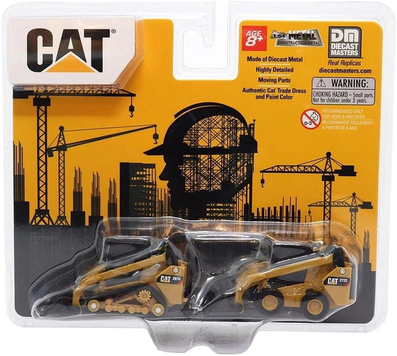 1/64 DIE CAST MASTERS TOY CAT 272D2 AMD 297D2 SKID STEER LOADERS