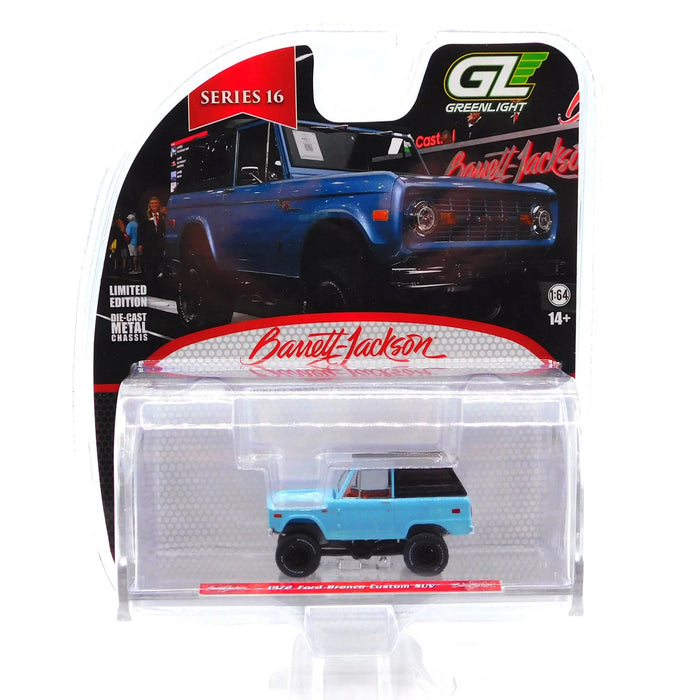 1/64 GREENLIGHT TOY 1972 FORD BRONCO CUSTOM BARRETT-JACKSON SERIES 16