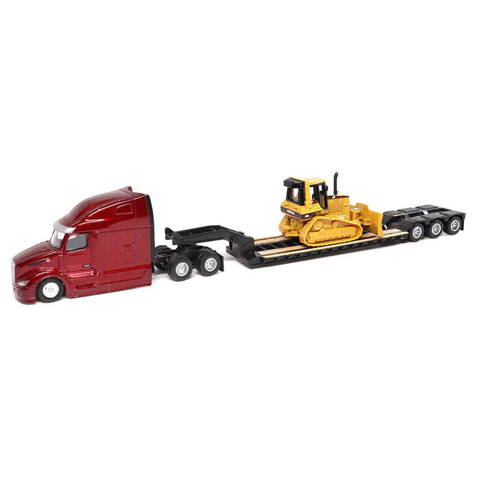 1/87 DIECAST MASTERS SEMI WITH LOWBOY TRAILER AND CAT DM5 DOZER