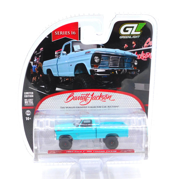 1/64 GREENLIGHT TOY 1967 FORD F-100 CUSTOM TRUCK BARRETT-JACKSON SERIES 16