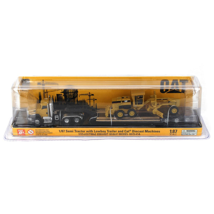 1/87 DIECAST MASTERS CAT C660 WITH LOWBOY AND CAT 163H GRADER