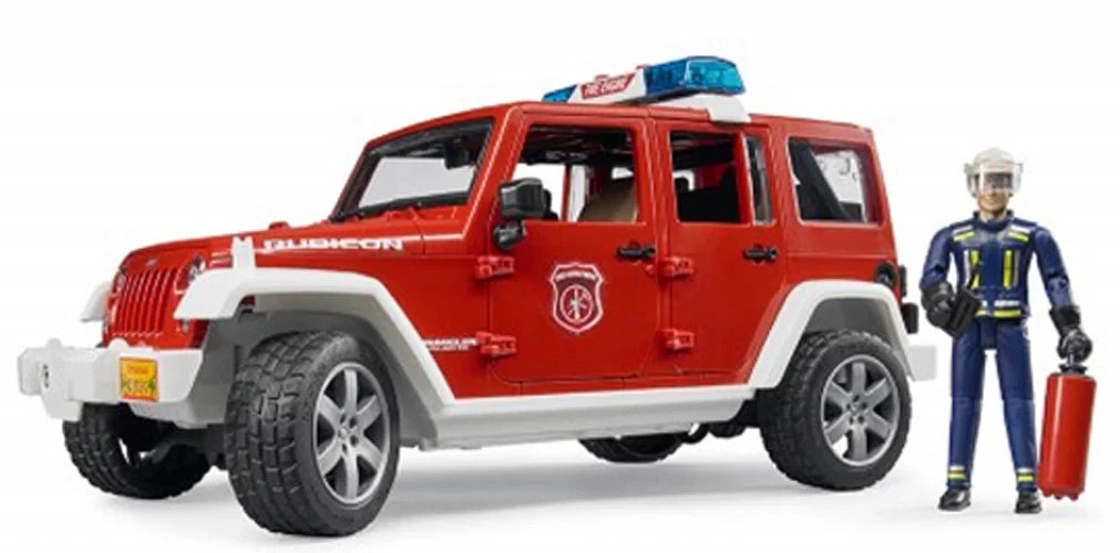 1/16 BRUDER TOY JEEP WRANGLER RUBICONFIRE TRUCK WITH FIGURE