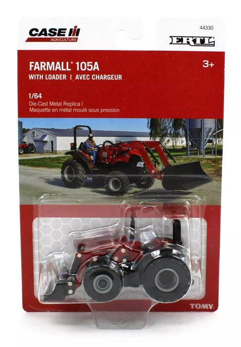 1/64 ERTL TOY CASE IH FARMALL 105A TRACTOR WITH LOADER