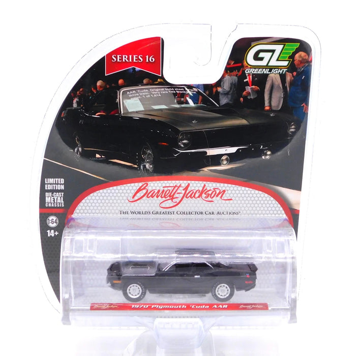1/64 GREENLIGHT TOY 1970 PLYMOUTH CUDA AAR BARRETT-JACKSON SERIES 16