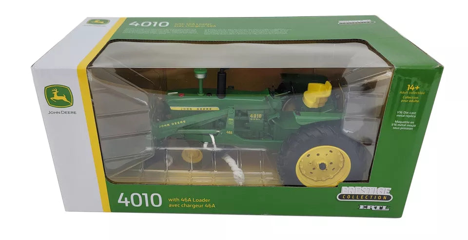 1/16 ERTL TOY JOHN DEERE 4010 NF TRACTOR WITH 46A LOADER