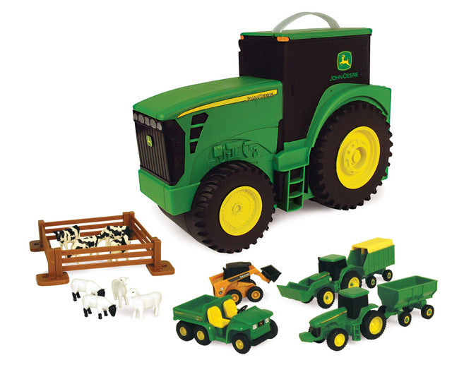 JOHN DEERE FUN AND GO TRACTOR CASE 18 PIECE ERTL TOY