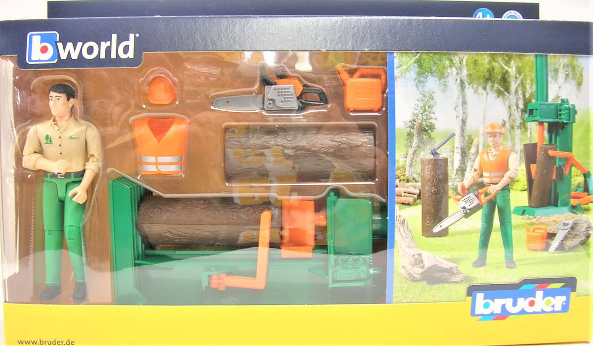 1/16 BRUDER TOY FORESTRY SET WITH MAN