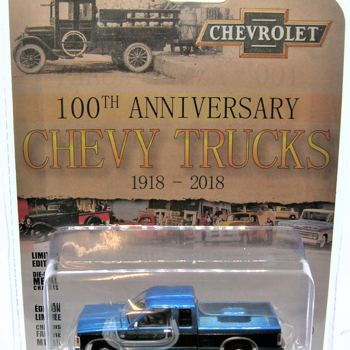 Greenlight 1:64 - Chevrolet S-10 Cabina Estesa 1988 - 100&deg; Anniversario - Blu #28080-B, Nuovo