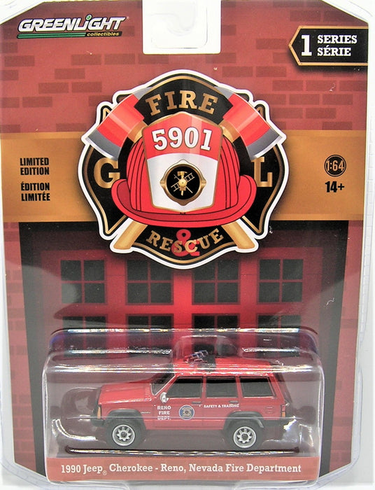 1/64 1990 JEEP CHEROKEE NEVADA FIRE FIRE AND RESCUE SERIES 1