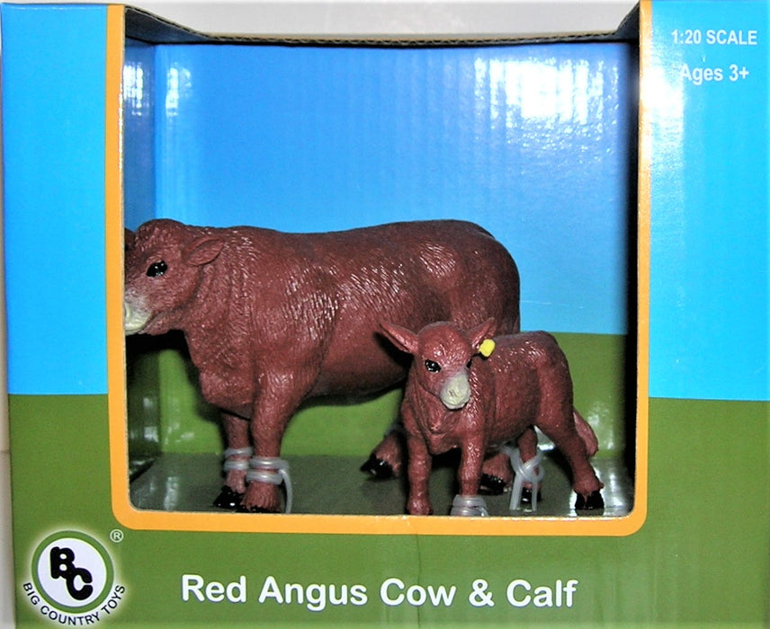 1/20 BIG COUNTRY TOY RED ANGUS COW/CALF