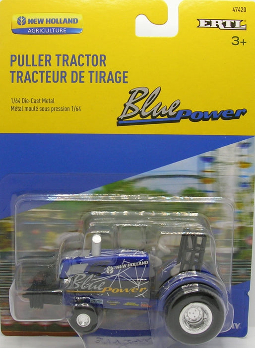 1/64 ERTL TOY NEWHOLLAND PULLER TRACTOR BLUE POWER