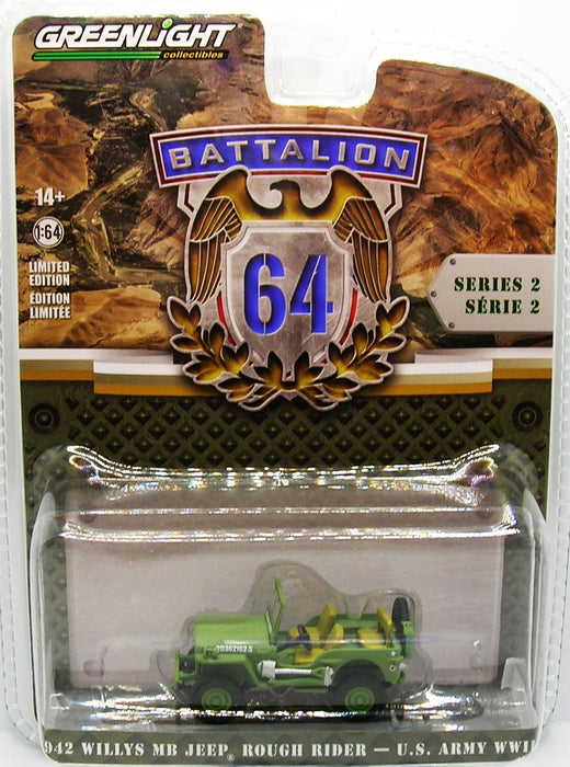 1/64 GREENLIGHT TOY 1942 WILLYS JEEP MB BATTALION SERIES 2