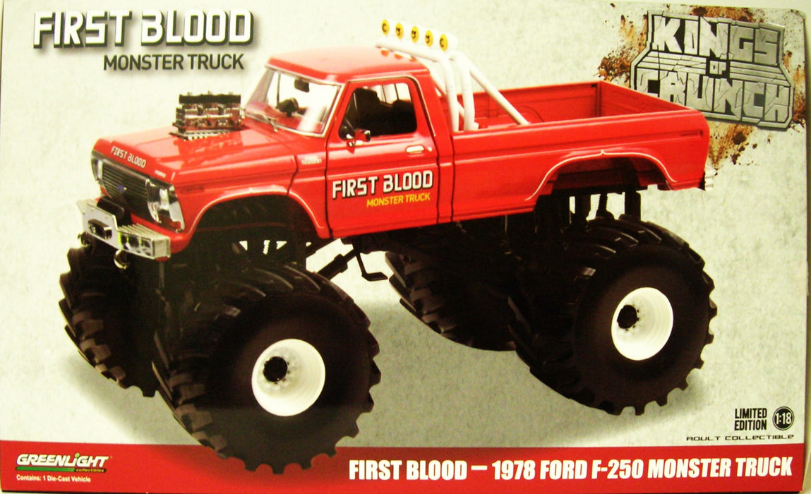 1/18 GREENLIGHT TOY 1978 FORD F-250 MONSTER TRUCK FIRST BLOOD