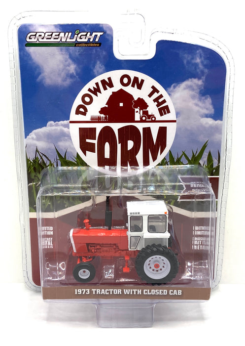 1/64 1973 AGCO TRACTOR W/ CLOSED CAB DOWN ON THE FARM SERIES 4 OLIVER WHITE GREENLIGHT TOY